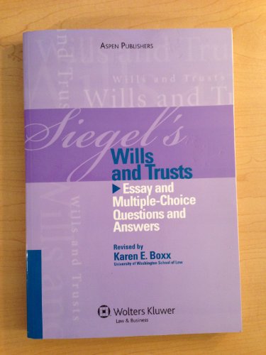 Imagen de archivo de Will and Trusts: Essay and Multiple-Choice Questions and Answers a la venta por ThriftBooks-Atlanta