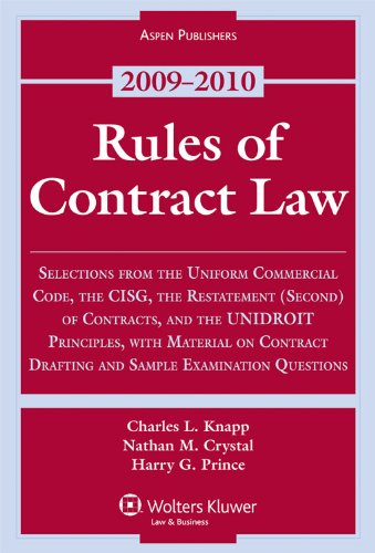 Imagen de archivo de Rules of Contract Law 2009 Statutory Supplement a la venta por SecondSale