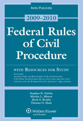 Beispielbild fr Federal Rules of Civil Procedure With Resources for Study 2009-2010 zum Verkauf von SecondSale