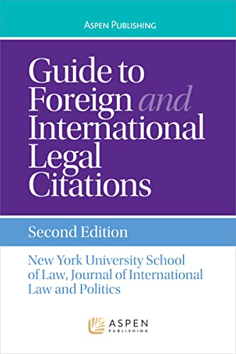 Beispielbild fr Guide To Foreign and International Legal Citations (Aspen Coursebook) zum Verkauf von BooksRun