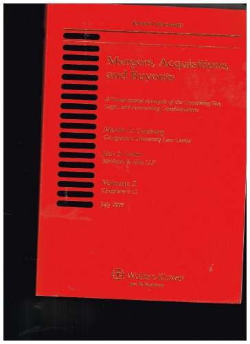 Beispielbild fr Mergers, Acquisitions, and Buyouts: A Transactional Analysis of the Governing Tax, Legal and Accounting Considerations (Volume 2) zum Verkauf von HPB-Red
