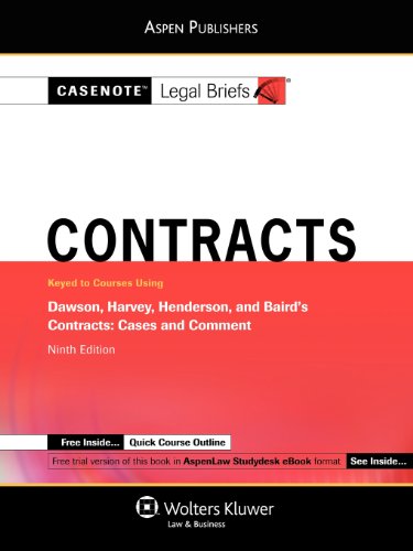 Imagen de archivo de Casenote Legal Briefs: Contracts: Keyed to Dawson, Harvey, Henderson, and Baird's , 9th Ed. a la venta por SecondSale