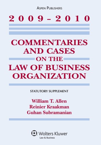 Stock image for Commentaries & Cases Law Business Organization 2009-2010 Statutory Supplement for sale by Irish Booksellers