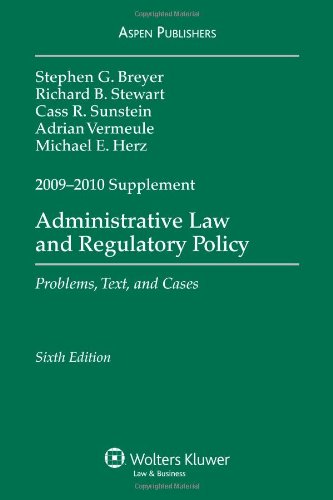 Imagen de archivo de Administrative Law and Regulatory Policy: 2009-2010 Case Supplement a la venta por SecondSale