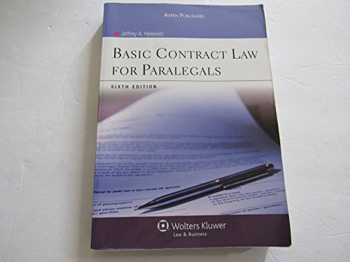 Imagen de archivo de Basic Contract Law for Paralegals a la venta por HPB-Red