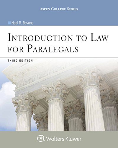 Stock image for Introduction to Law for Paralegals (Aspen College Series) for sale by HPB-Red