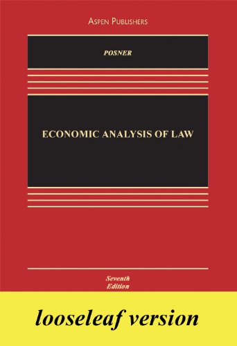 Economic Analysis of Law Looselead Insert Edition (9780735588936) by Richard A. Posner