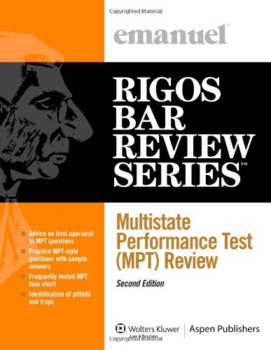 Stock image for Multistate Performance Test (MPT) Review 2010 (Course 5329) (Rigos Bar Review Series) for sale by HPB-Red