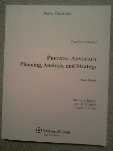 Stock image for pretrial advocacy planning analysis and strategy for sale by Bookmans