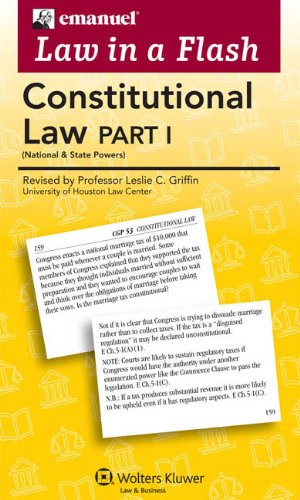 Law in a Flash Cards: Constitutional Law I (9780735598027) by Steven L. Emanuel