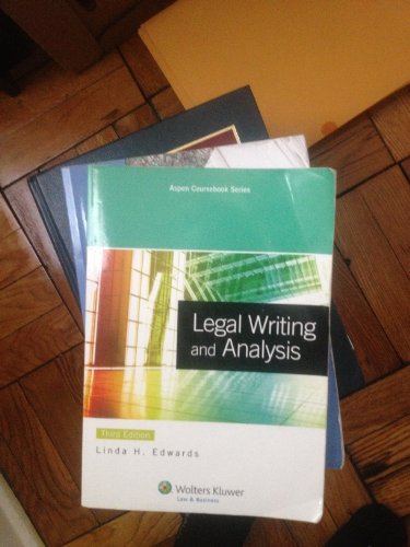 9780735598508: Legal Writing and Analysis (Aspen Coursebook)