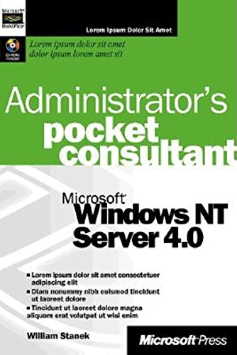 Imagen de archivo de Microsoft Windows NT Server 4.0 Administrator's Pocket Consultant (Independent Administration/Support) a la venta por HPB-Red