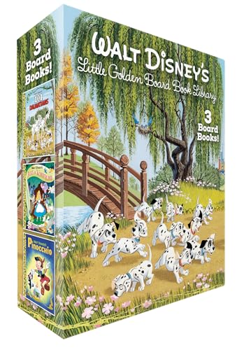 Stock image for Walt Disney's Little Golden Board Book Library (Disney Classic): Pinocchio; Alice in Wonderland; 101 Dalmatians (Little Golden Book) for sale by Ergodebooks