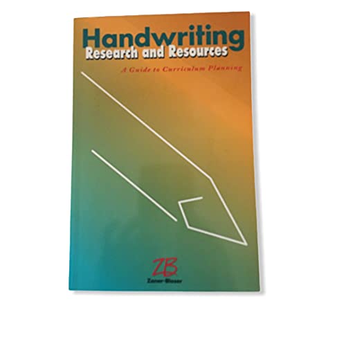 Stock image for Zaner-Bloser Handwriting: Research & Resources, A Guide To Curriculum Planning (2001 Copyright) for sale by ~Bookworksonline~