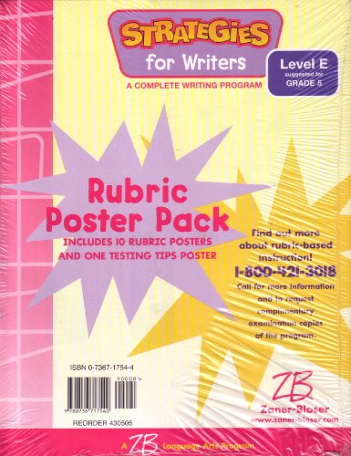 Stock image for Strategies for Writers - Level E - Grade 5 - Rubric Poster Pack for sale by Nationwide_Text