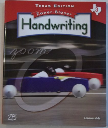 Imagen de archivo de Zaner Bloser Handwriting grade 3 TX edition a la venta por Better World Books