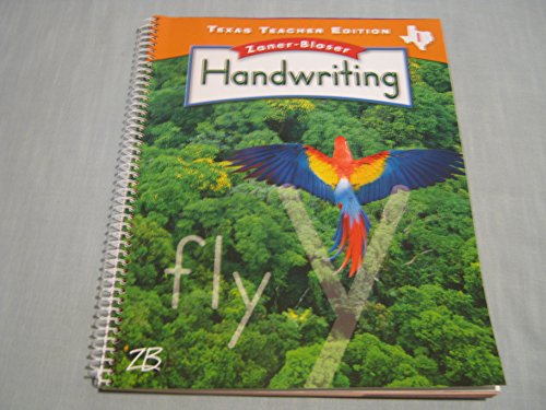 Stock image for Zaner-Bloser Handwriting Texas Teacher Edition Grade1 for sale by Better World Books