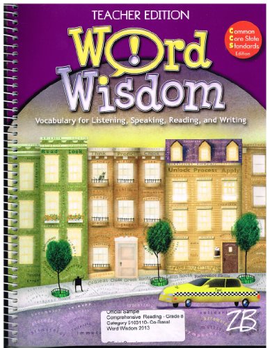 Stock image for Word Wisdom Vocabulary for Listening,Speaking,Reading, and Writing (Teacher Edition, Grade 8 w/cd-rom) for sale by BEST_TEXTBOOKS_DEALS