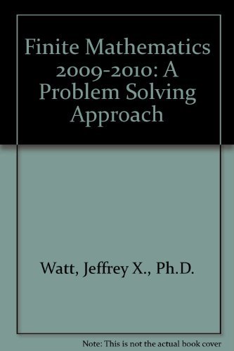 Imagen de archivo de Finite Mathematics 2009-2010: A Problem Solving Approach a la venta por HPB-Red