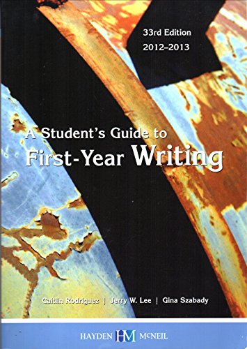 Imagen de archivo de A students guide to first-year writing: 33rd edition a la venta por BookHolders
