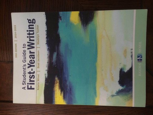 Imagen de archivo de A Student's Guide to First Year Writing 2014-2015 a la venta por BookHolders