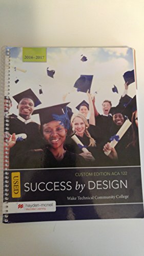 Stock image for Success by Design 2016-2017 (Wake Technical Community College) for sale by Red's Corner LLC