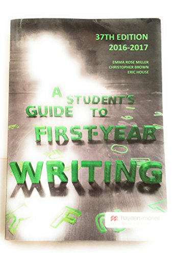 Imagen de archivo de A Student's Guide To First-Year Writing a la venta por Better World Books