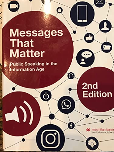 Imagen de archivo de Messages that Matter: Public Speaking for the Information Age 2nd Edition North Idaho College a la venta por SecondSale