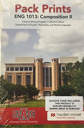 Beispielbild fr Pack Prints ENG 1013: Composition 2 for Arkansas State University zum Verkauf von Better World Books