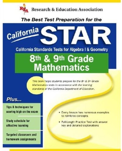 Stock image for California STAR Grade 8th & 9th Mathematics (REA) - The Best Test Prep for CA Grade 8th & 9th Mathematics (Test Preps) for sale by HPB Inc.