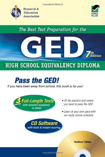 Stock image for GED w/ CD-ROM (REA) - The Best Test Prep for the GED: 7th Edition (Test Preps) for sale by Once Upon A Time Books