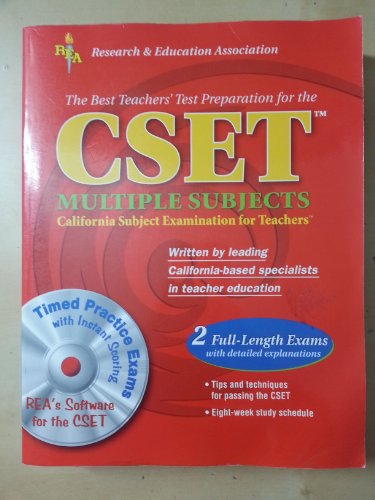 Imagen de archivo de CSET Multiple Subjects w/CD-ROM (REA) - The Best Test Preparation: 1st Edition (CSET Teacher Certification Test Prep) a la venta por Discover Books