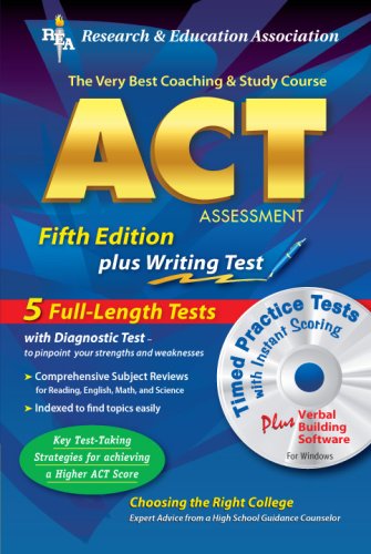 Imagen de archivo de ACT Assessment 5th. Ed. w/CD-ROM (REA) - The Best Test Prep for the ACT (Test Preps) a la venta por HPB-Emerald