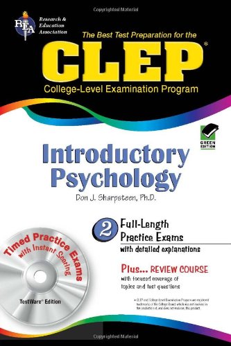 CLEP: Introductory Psychology, TestWare Edition (Book & CD-ROM) (9780738600871) by Sharpsteen Ph.D., Don J.; CLEP; Psychology Study Guides