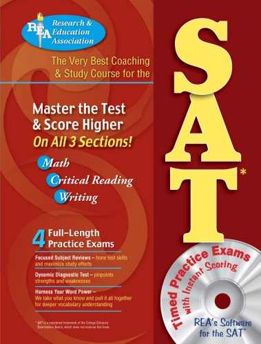 Stock image for SAT w/ CD-ROM (REA) - The Very Best Coaching & Study Course (SAT PSAT ACT (College Admission) Prep) for sale by Wonder Book