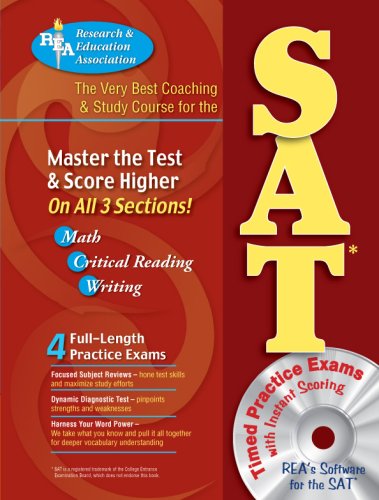 9780738600918: SAT w/ CD-ROM (REA) - The Very Best Coaching & Study Course (SAT PSAT ACT (College Admission) Prep)