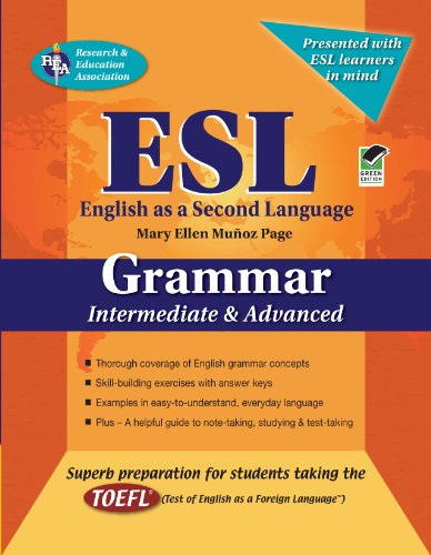 Beispielbild fr ESL Intermediate/Advanced Grammar (English as a Second Language Series) zum Verkauf von HPB-Red