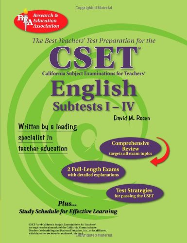 CSET: English Subtests I-IV (CSET Teacher Certification Test Prep) (9780738601854) by Rosen, David