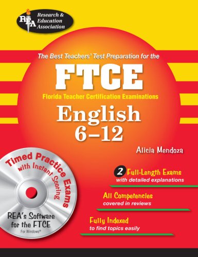 Beispielbild fr FTCE English 6-12 w/CD-ROM (FTCE Teacher Certification Test Prep) zum Verkauf von Books of the Smoky Mountains