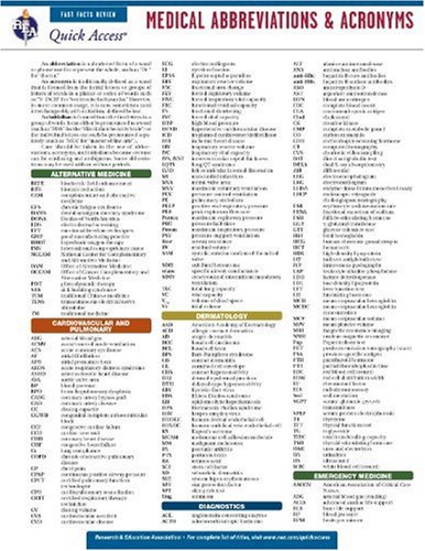 Rea Quick Access Reference Chart