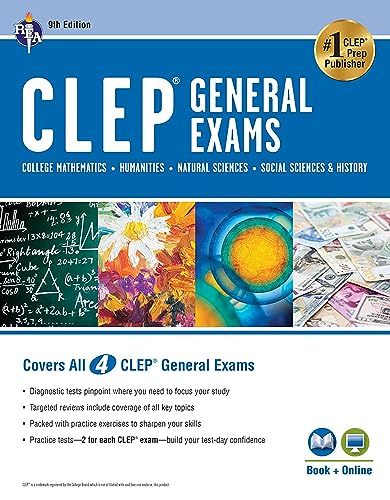 Beispielbild fr CLEP General Exams Book + Online, 9th Ed. (Includes College Math, Humanities, Natural Sciences, and Social Sciences History) (CLEP Test Preparation) zum Verkauf von Goodwill of Colorado