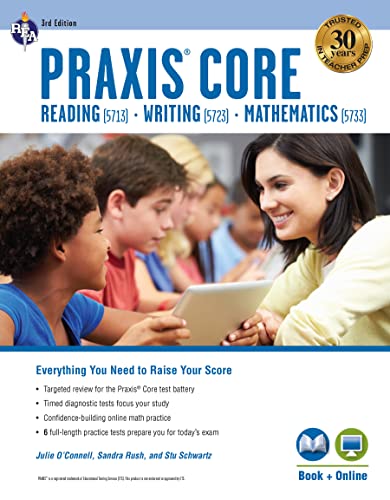 Beispielbild fr Praxis Core Academic Skills for Educators (5713, 5723, 5733) Book + Online, 3rd Ed. (PRAXIS Teacher Certification Test Prep) zum Verkauf von GoldBooks