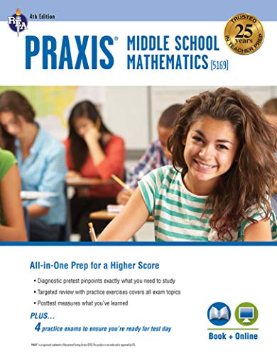 Beispielbild fr PRAXIS Middle School Mathematics (5169) Book + Online (PRAXIS Teacher Certification Test Prep) zum Verkauf von Ebooksweb