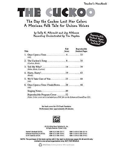 The Cuckoo: The Day the Cuckoo Lost Her Colors -- A Mexican Folk Tale for Unison Voices (SoundTrax) (CD) (9780739070185) by Albrecht, Sally K.; Althouse, Jay; Hayden, Tim