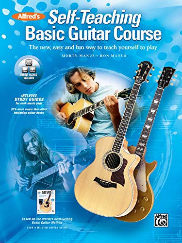 Stock image for Alfred's Self-Teaching Basic Guitar Course: The New, Easy and Fun Way to Teach Yourself to Play, Book & Online Video/Audio [With CD (Audio) and DVD] for sale by ThriftBooks-Dallas