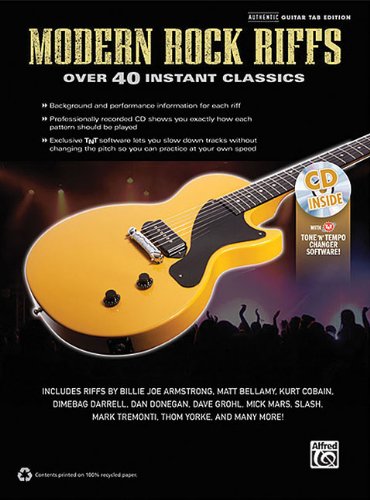 Beispielbild fr Modern Rock Riffs - Over 40 Instant Classics Authentic Guitar Tab Edition (Authentic Guitar-Tab Editions) zum Verkauf von Bookmans