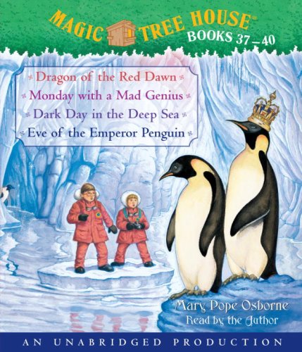 Stock image for Magic Tree House Books 37-40: Dragon of the Red Dawn; Monday with a Mad Genius; Dark Day in the Deep Sea; Eve of the Emperor Penguin for sale by ThriftBooks-Atlanta