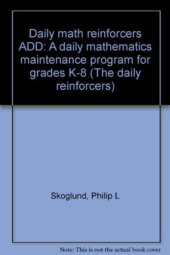 9780740600036: Daily Math Reinforcers ADD: A Daily Mathematics Maintenance Program For Grades K-8, Grade 3