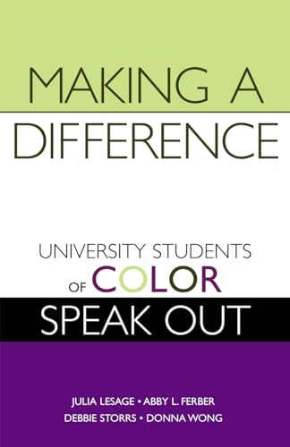 Beispielbild fr Making a Difference : University Students of Color Speak Out zum Verkauf von Better World Books: West