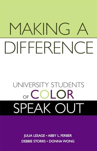 Imagen de archivo de Making a Difference: University Students of Color Speak out a la venta por WorldofBooks